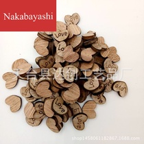 Wood grain color love peach heart piece home decoration without hole heart-shaped sticker buckle