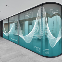 Color Art Gradient Glass Cling Film Office Partition Decoration Translucent Electrostatic Frosted Stickers Logo Customisation