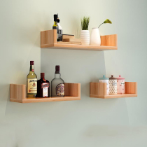 Bedroom non-perforated wall shelf study wall partition bookshelf living room wall wooden shelf decorative frame