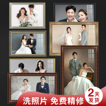 Wedding photo frame hanging wall enlarged size wash photo 36 inch 40 print framed living room bedside wedding photo customization