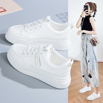 Leather white shoes women Spring and Autumn Joker casual explosive womens shoes 2021 summer New thick-soled sneakers ins tide