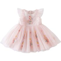 Girls summer clothes 2021 new childrens clothing mesh dress sleeveless summer girls breathable princess skirt