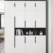 Black wardrobe invisible handle modern minimalist perforated embedded cabinet door minimalist cabinet 1 m long handle