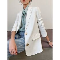 Beige blazer womens new Korean temperament classic professional womens fashion slim Joker top long sleeve