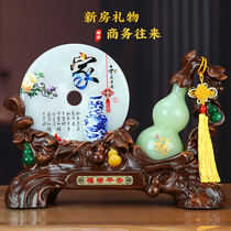 Jade Fulu peace buckle ornaments gourd home living room TV wine cabinet decoration crafts housewarming new home gift
