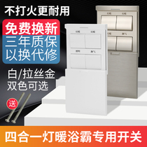 Household four-open Bath switch 4 four-in-one sliding cover bathroom bathroom heater universal air heating waterproof panel