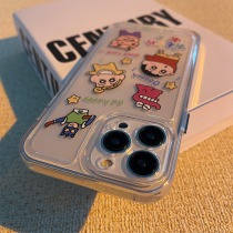 Anti-fall space shell ~ cute little new application Apple 13 phone shell iPhone13pro cartoon 13promax transparent shell 12 fine holes 12promax personality 11