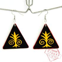 Liangshan Yi Ethnic Earrings Folk Lacquer Colored Drawing Pure Handicrafts Featured Ethnic Ornaments Earrings Earrings Earrings