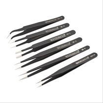 Debailong anti-static full range of ESD tweezers do not absorb magnetic black stainless steel tweezers with high strength and good quality