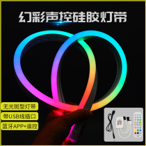 Usb highlight no light spot magic color voice control silicone soft light bar 5V flexible line neon led horse racing color changing light bar