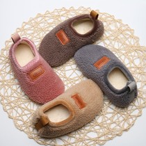 Childrens cotton slippers non-slip indoor home shoes kindergarten baby soft floor socks autumn and winter warm fur shoes