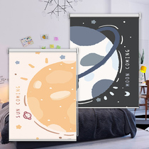 Modern minimalist Nordic Sun Moon shading custom bedroom living room kitchen liftable partition curtain