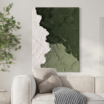 Original living room abstract decorative painting pure hand-painted oil painting minimalist green bedroom porch texture light luxury hanging painting
