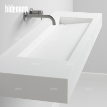 White artificial stone one-piece Lower Basin custom sink wall-mounted rock plate face wash basin bathroom cabinet wash table