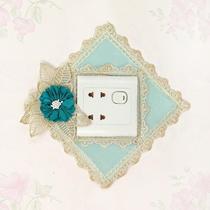 Switch protective sheath minimalist modern cloth Lace Switch Patch Wall Patch Able To Put Mobile Phone Socket Decoration Free Of Stick
