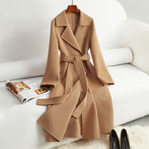 Double - sided cashmere coat woman in 2022 new Han edition of a thin high - end wool coat in autumn and winter