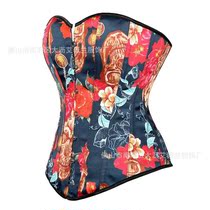 2021 new skull color pattern European and American style palace tight body shape chest chest gathering body shaping