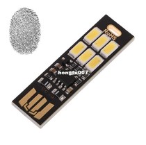 Pocket Touch Control Card Lamp Bulb 6Led Keychain Mini LED N