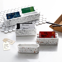 Business card box terrazzo simple business card holder storage desktop card holder personality creative exhibition business large capacity