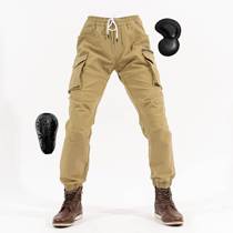Motorcycle Four Seasons Leg Pants Outdoor Casual Pants Overalls Anti-fall Plus Velvet Motorcycle Riding Pants High Elastic Mens and Womens Models