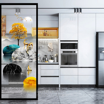 Art glass custom tempered screen partition living room entrance shoe cabinet frosted light transparent painted double-sided stone to run