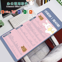 Large Mouse Mat Girls High Face Value Wins Wind Office Writing Desk Computer Shortcuts Big Full Table Mat Cute Cartoon Slip Rat Cushion Cuff Lock Side Thickened Multifunction Creative Keyboard Mat