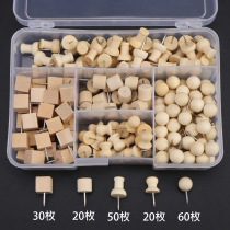 180 creative cute wooden pushpin set Kindergarten art nails Press nails I-shaped nails Cork photo wall