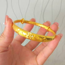 New gold bracelet 9999 gold bag Sterling Silver Mother gold bracelet solid push pull women gift