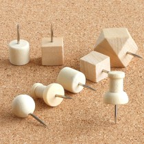 Solid wood pins ins cork board creative cute round head photo decorative tacks wooden I-shaped nails