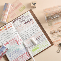 Hand ledger words English PET and paper adhesive tape net red letter hand tent text control stickers