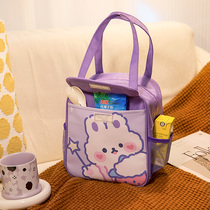 Childrens Lunch Box Bag Cartoon Cute Insulation Handbag Primary School Girls Waterproof and Oil-proof Special Lunch Bag Large