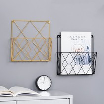 Cafe wall desktop decoration basket living room office wall decoration bookshelf magazine storage shelf