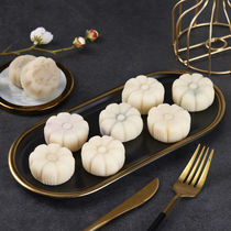  Guangdong ice skin mooncake burst pulp flow heart multi-flavor fruit small mooncake Mid-Autumn delicious pastry snacks mixed bulk