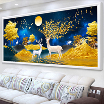 Cross stitch thread embroidery living room simple modern fortune deer European style 2021 new handmade self-embroidery large full embroidery picture