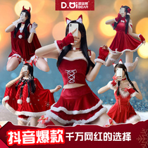 New Net red Christmas dress girlfriend gift Red dress European and American Christmas shirt show cos Christmas uniform