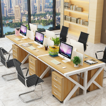 Office desk screen computer deck Simple modern staff desk and chair combination 4 6 double staff seats