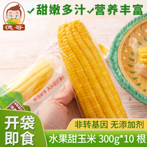 Dego fruit sweet corn without cooking vacuum non-GM low-fat meal ready-to-eat corn 300g * 10 roots