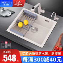 Quartz stone sink Single slot embedded table single slot washing basin Kitchen household sink Granite countertop basin