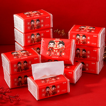 Wedding Smoking Paper Disposable Small Bag Wedding Banquet Paper Towel Whole Box Red Napkins Paper Wine Mat Wedding Wedding Delight Items Big