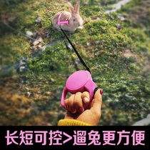 Slip rabbit traction rope Dwarf rabbit anti-break free adjustable special chain Pet rabbit Totoro out telescopic rope