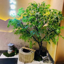 Simulation Green Maple Tree Green Maple Tree Large Fake Tree Day Style Courtyard View Hotel Shop Window Green Plant Decoration