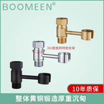 All copper non-perforated toilet flusher nozzle hanger 360 degree rotatable movable toilet mate spray gun bracket