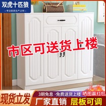 Shoe cabinet Household large capacity door door entrance cabinet Solid wood simple modern storage high cabinet Home shoe cabinet