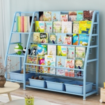 Childrens bookshelves Painted Benshelves Large Capacity Iron Art Small Bookcase Home Baby Toy Rack Containing Shelf