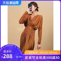 Early autumn fashion high-grade designer self-retained French original dress long niche foreign temperament fairy dress