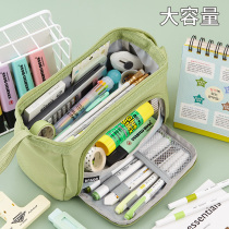  Window-opening boat-type large-capacity pencil case simple high-value new popular girl middle school student ins Japanese stationery case large-capacity stationery bag pencil case boy primary school student high-end sense female
