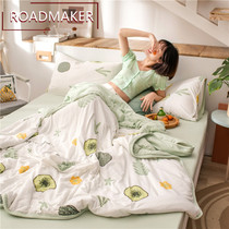 Rodemeicos pro-skinned sleeping A-knit cotton summer cool by summer thin air conditioning by children Four pieces of summer quilt by children
