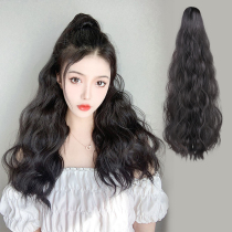 Wig female hair ponytail grab clip big wave Net red high ponytail long curly hair strap corn hot ponytail braid