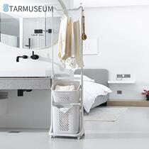 Japanese storage rack household bathroom dirty clothes basket cart dirty clothes basket towel hanging clothes rack