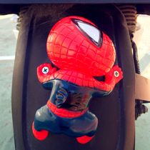 Mavericks invincible electric car modification accessories Q version Spider Man sticker cute jewelry Fender bracket